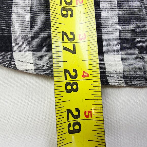Salt Valley Gray Black White Plaid Size XS Mens Snap Lightweight Flannel Shirt - Picture 7 of 8